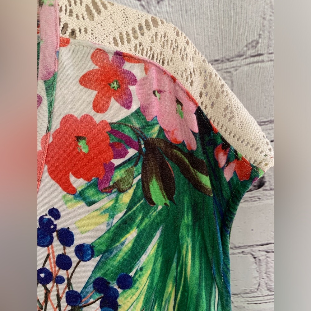 Peck & Peck Women's Tropical Floral Blouse - Cream and Multicolor XL - Picture 3 of 5